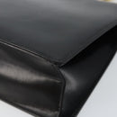 Salvatore Ferragamo Gancini Hand Bag Leather Black Gold Auth 142837-15