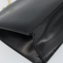 Salvatore Ferragamo Gancini Hand Bag Leather Black Gold Auth 142837-16