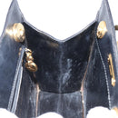 Salvatore Ferragamo Gancini Hand Bag Leather Black Gold Auth 142837-17