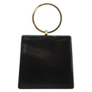 Salvatore Ferragamo Gancini Hand Bag Leather Black Gold Auth 142837-2