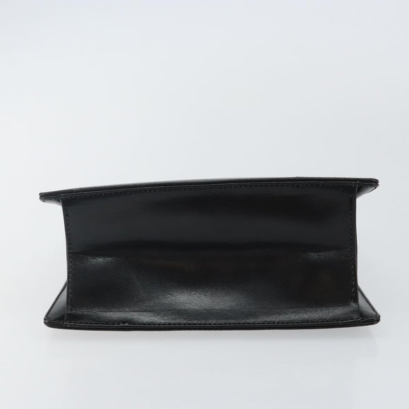 Salvatore Ferragamo Gancini Hand Bag Leather Black Gold Auth 142837