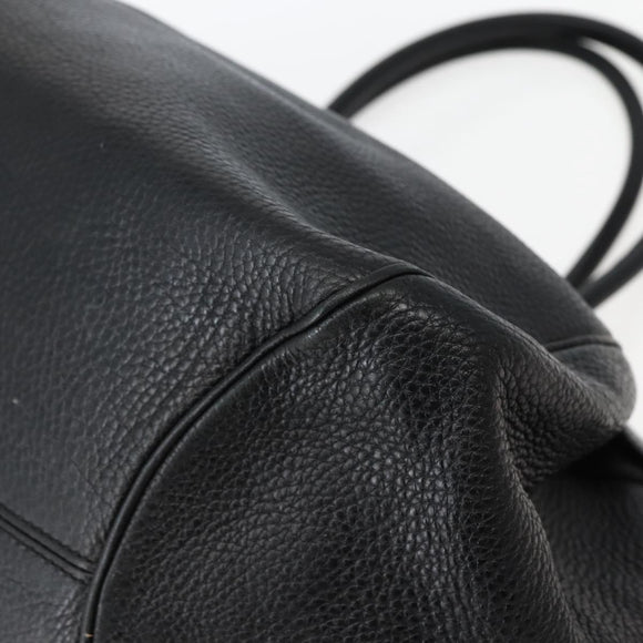 Salvatore Ferragamo Gancini Shoulder Bag Leather Black Silver Auth 142838