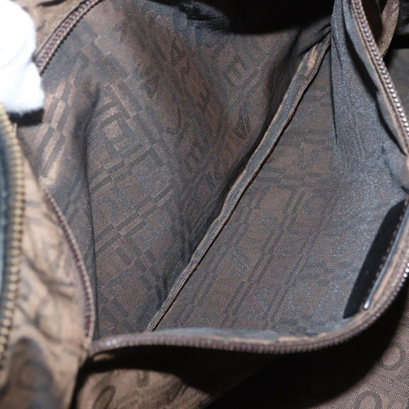 Salvatore Ferragamo Gancini Shoulder Bag Leather Black Silver Auth 142838