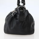Salvatore Ferragamo Gancini Shoulder Bag Leather Black Silver Auth 142838-4
