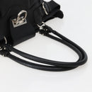 Salvatore Ferragamo Gancini Shoulder Bag Leather Black Silver Auth 142838-8