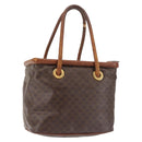 CELINE Macadam Canvas Hand Bag PVC Leather Brown Gold Auth 142839-1