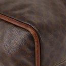 CELINE Macadam Canvas Hand Bag PVC Leather Brown Gold Auth 142839-14