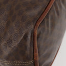 CELINE Macadam Canvas Hand Bag PVC Leather Brown Gold Auth 142839-15