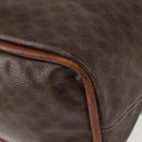 CELINE Macadam Canvas Hand Bag PVC Leather Brown Gold Auth 142839-16