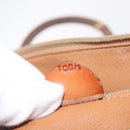 CELINE Macadam Canvas Hand Bag PVC Leather Brown Gold Auth 142839-12