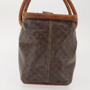 CELINE Macadam Canvas Hand Bag PVC Leather Brown Gold Auth 142839-4