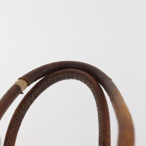 CELINE Macadam Canvas Hand Bag PVC Leather Brown Gold Auth 142839