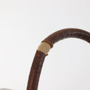 CELINE Macadam Canvas Hand Bag PVC Leather Brown Gold Auth 142839-9