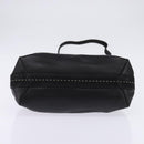 CELINE Hand Bag Leather 2way Black Gold Auth 142840-5