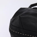 CELINE Hand Bag Leather 2way Black Gold Auth 142840-15