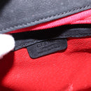 CELINE Hand Bag Leather 2way Black Gold Auth 142840-18