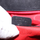 CELINE Hand Bag Leather 2way Black Gold Auth 142840-12