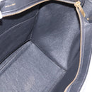 CELINE Trapeze Hand Bag Leather Canvas 2way Beige Black Orange Auth 142841-22