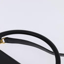 CELINE Trapeze Hand Bag Leather Canvas 2way Beige Black Orange Auth 142841-14