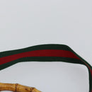 GUCCI Bamboo Web Sherry Line Bag Canvas 2way Beige 001 4058 1705 Auth 142842-15