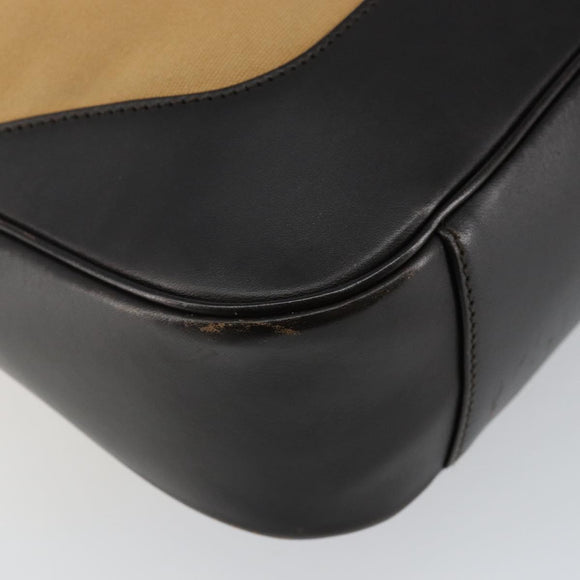 GUCCI Bamboo Web Sherry Line Bag Canvas 2way Beige 001 4058 1705 Auth 142842