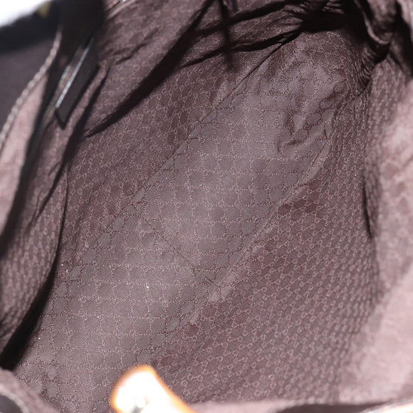 GUCCI Bamboo Web Sherry Line Bag Canvas 2way Beige 001 4058 1705 Auth 142842