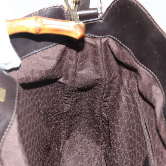 GUCCI Bamboo Web Sherry Line Bag Canvas 2way Beige 001 4058 1705 Auth 142842