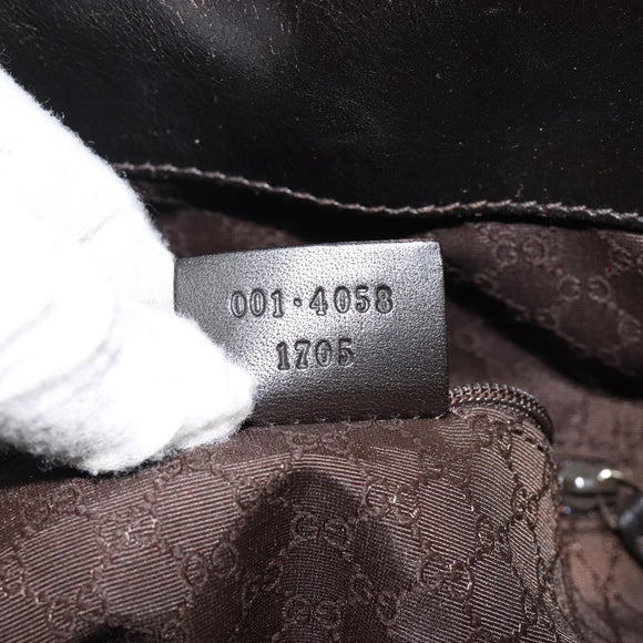 GUCCI Bamboo Web Sherry Line Bag Canvas 2way Beige 001 4058 1705 Auth 142842