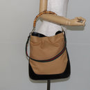 GUCCI Bamboo Web Sherry Line Bag Canvas 2way Beige 001 4058 1705 Auth 142842-23