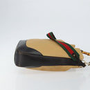 GUCCI Bamboo Web Sherry Line Bag Canvas 2way Beige 001 4058 1705 Auth 142842-3