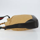 GUCCI Bamboo Web Sherry Line Bag Canvas 2way Beige 001 4058 1705 Auth 142842-4