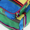 Gianni Versace Backpack Canvas Multicolor Gold Auth 142845V-16