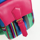 Gianni Versace Backpack Canvas Multicolor Gold Auth 142845V-20