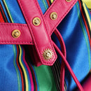 Gianni Versace Backpack Canvas Multicolor Gold Auth 142845V-23