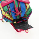 Gianni Versace Backpack Canvas Multicolor Gold Auth 142845V-24