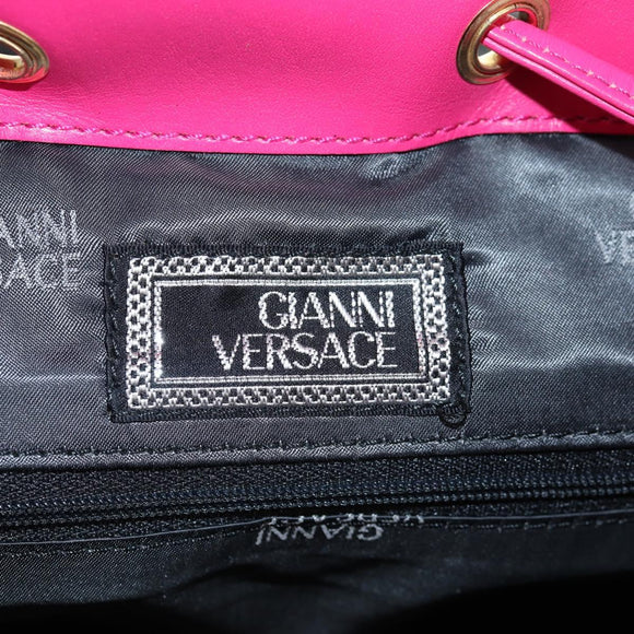 Gianni Versace Backpack Canvas Multicolor Gold Auth 142845V