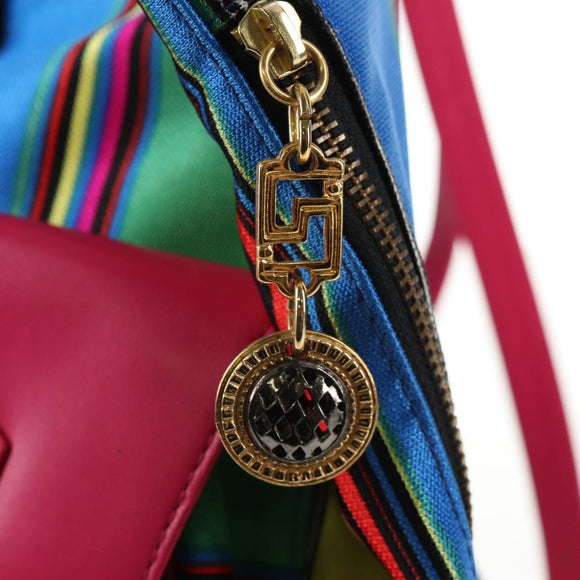 Gianni Versace Backpack Canvas Multicolor Gold Auth 142845V