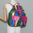 Gianni Versace Backpack Canvas Multicolor Gold Auth 142845V-32