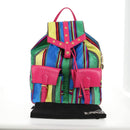 Gianni Versace Backpack Canvas Multicolor Gold Auth 142845V-12
