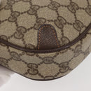 GUCCI GG Supreme Web Sherry Line Shoulder Bag PVC Beige Gold Red Auth 142847-10