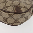 GUCCI GG Supreme Web Sherry Line Shoulder Bag PVC Beige Gold Red Auth 142847-11