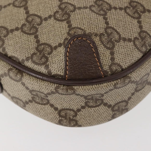 GUCCI GG Supreme Web Sherry Line Shoulder Bag PVC Beige Gold Red Auth 142847