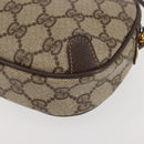 GUCCI GG Supreme Web Sherry Line Shoulder Bag PVC Beige Gold Red Auth 142847-13