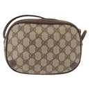 GUCCI GG Supreme Web Sherry Line Shoulder Bag PVC Beige Gold Red Auth 142847-3