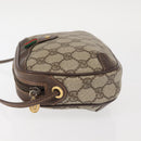 GUCCI GG Supreme Web Sherry Line Shoulder Bag PVC Beige Gold Red Auth 142847-5