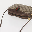 GUCCI GG Supreme Web Sherry Line Shoulder Bag PVC Beige Gold Red Auth 142847-6