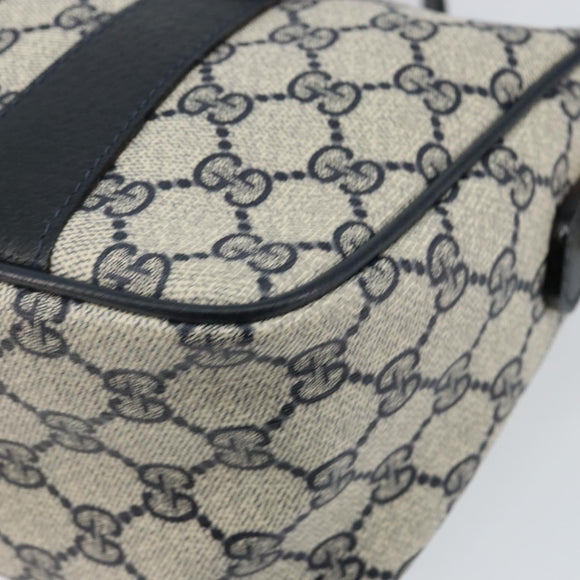 GUCCI GG Supreme Sherry Line Hand Bag PVC Navy Gold Red 39 02 040 Auth 142848