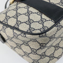 GUCCI GG Supreme Sherry Line Hand Bag PVC Navy Gold Red 39 02 040 Auth 142848-15