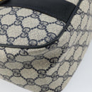 GUCCI GG Supreme Sherry Line Hand Bag PVC Navy Gold Red 39 02 040 Auth 142848-17