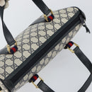 GUCCI GG Supreme Sherry Line Hand Bag PVC Navy Gold Red 39 02 040 Auth 142848-6